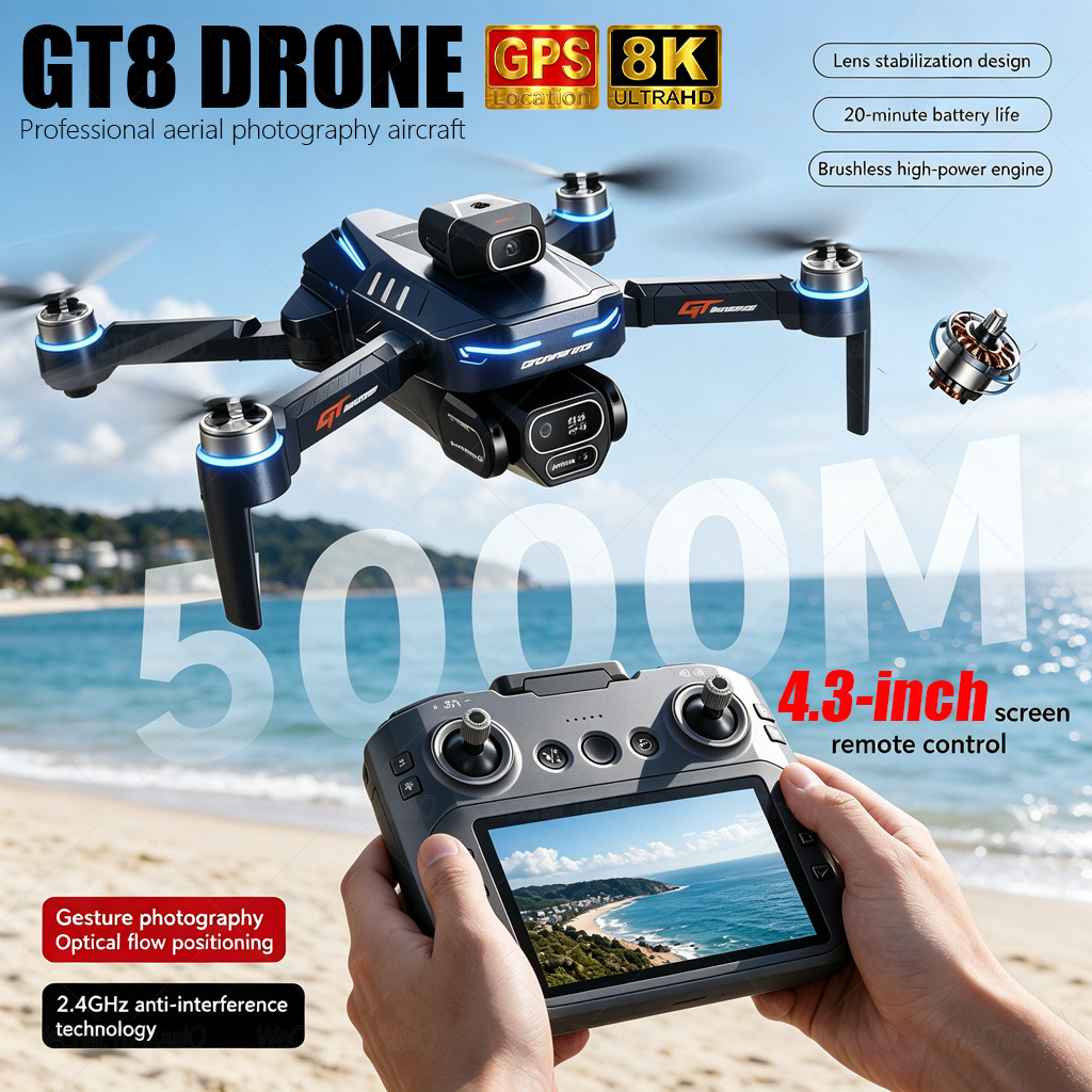 Drone Camera Professional - NEW GT8 HD RC Drone 4K